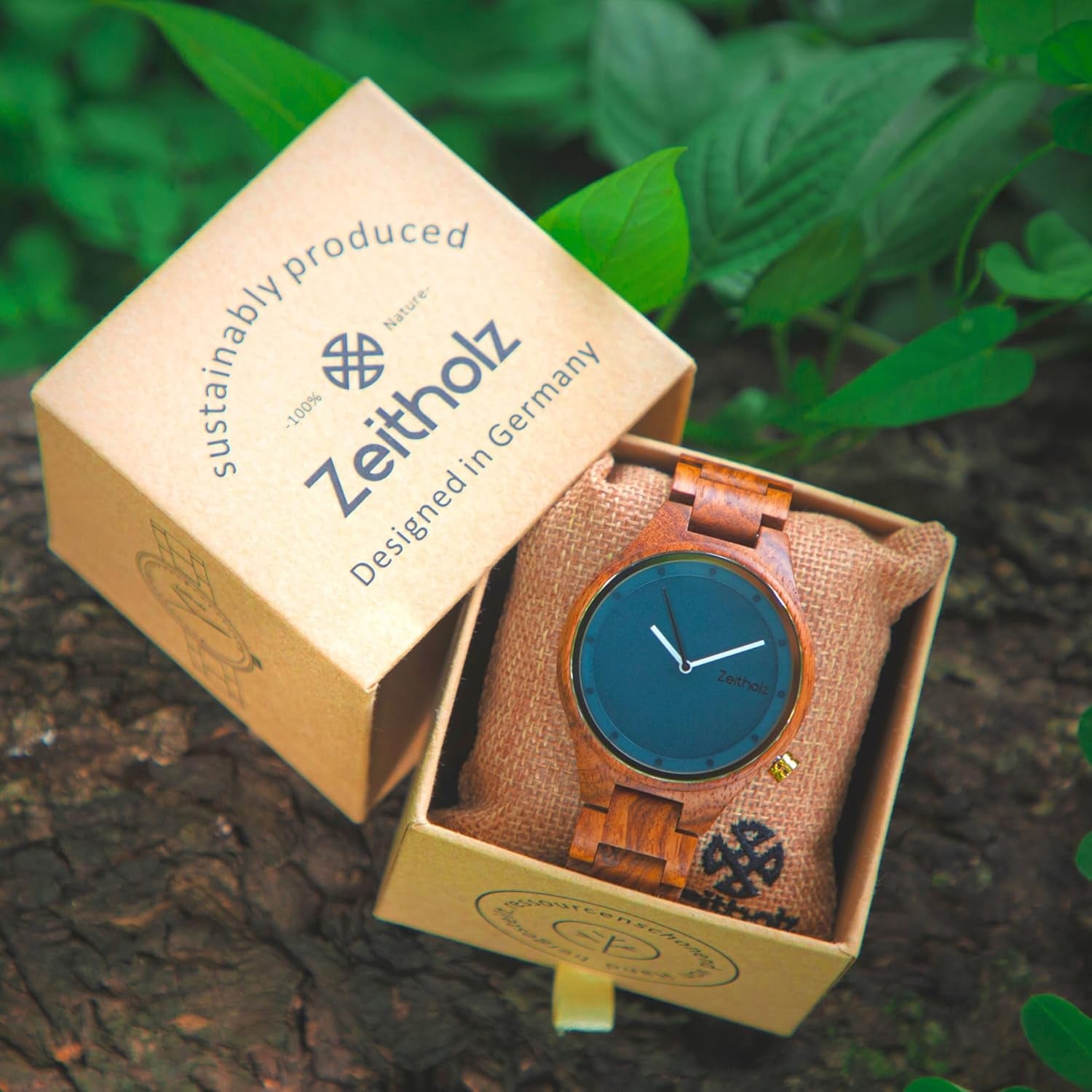 Wood Watches for Men, Wooden Watch, Gifts, Big Face, Analog Watch, Stolpen Collection 42Mm, 100% Natural Wood with Japanese Quartz Movement.