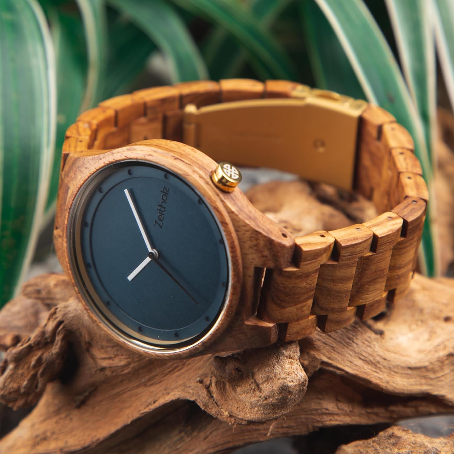 Wood Watches for Men, Wooden Watch, Gifts, Big Face, Analog Watch, Stolpen Collection 42Mm, 100% Natural Wood with Japanese Quartz Movement.